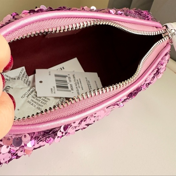 Coach Nolita Barrel Bag Lilac Pink Sequins Silver Hardware Style CQ589 - Picture 10 of 14